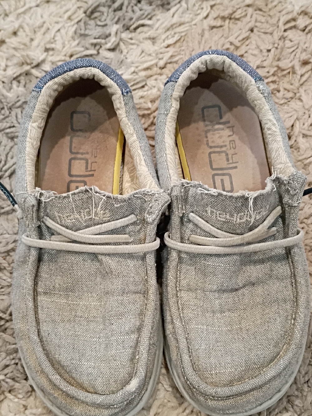 Hey Dude Light Gray Canvas Slip-On Loafers